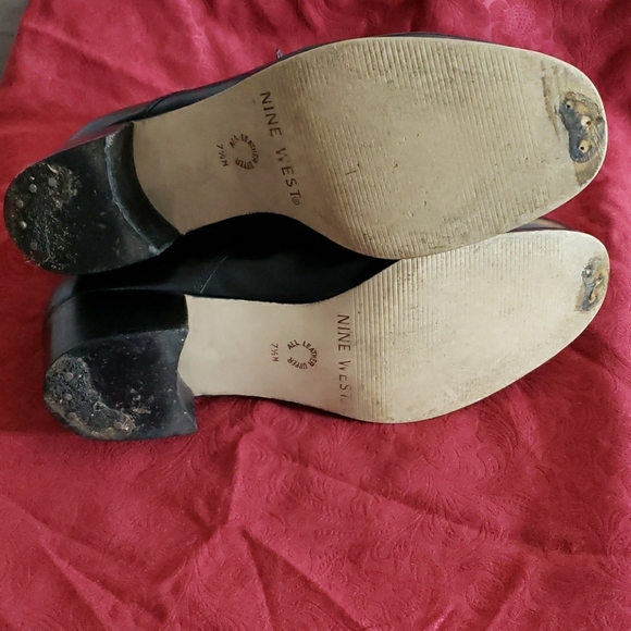 Nine West Black Leather Ankle Boots - Picture 6 of 12